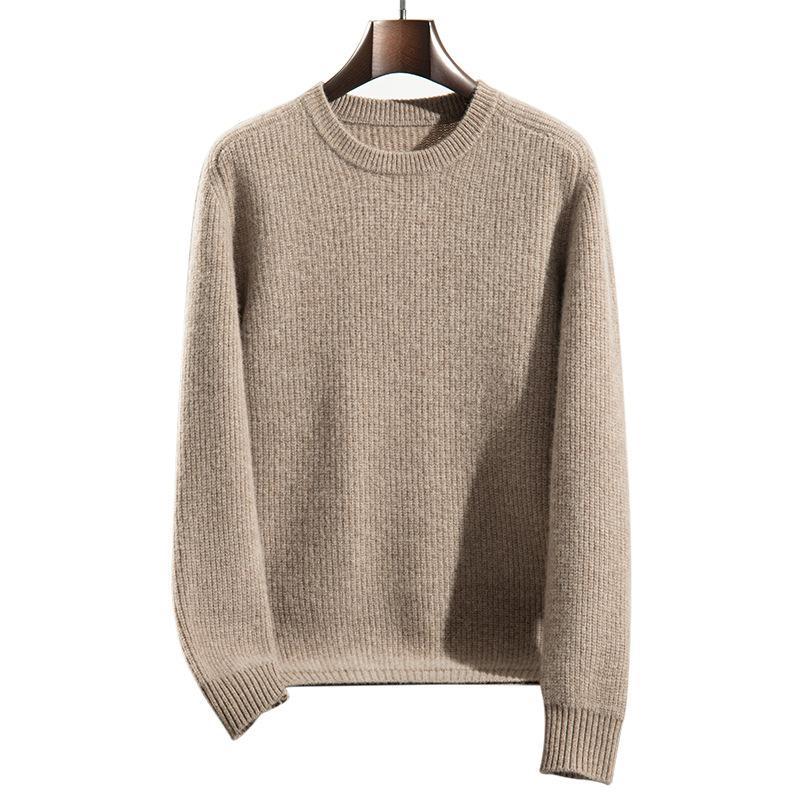 2025 new cashmere sweater round neck thickened knitted sweater loose pullover wool