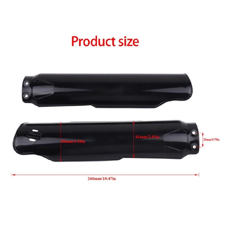 Front Fork Cover Set, Black Replacement Guards with Lower Fork Area Coverage, Molded Plastic Build, and Left Right Pair Format for Daily Use