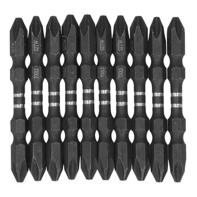 10Pcs Screwdriver Bit Double Ended Magnetic PH2 14in Hex Shank Hand Tool Set KitLarge Head