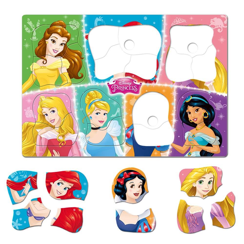 Tenyo Disney Cute Puzzle Antibacterial Includes Storage Ages and Up Children's Puzzle, Princess, Princess, 18-Piece Children's DC-18-170, Coating,