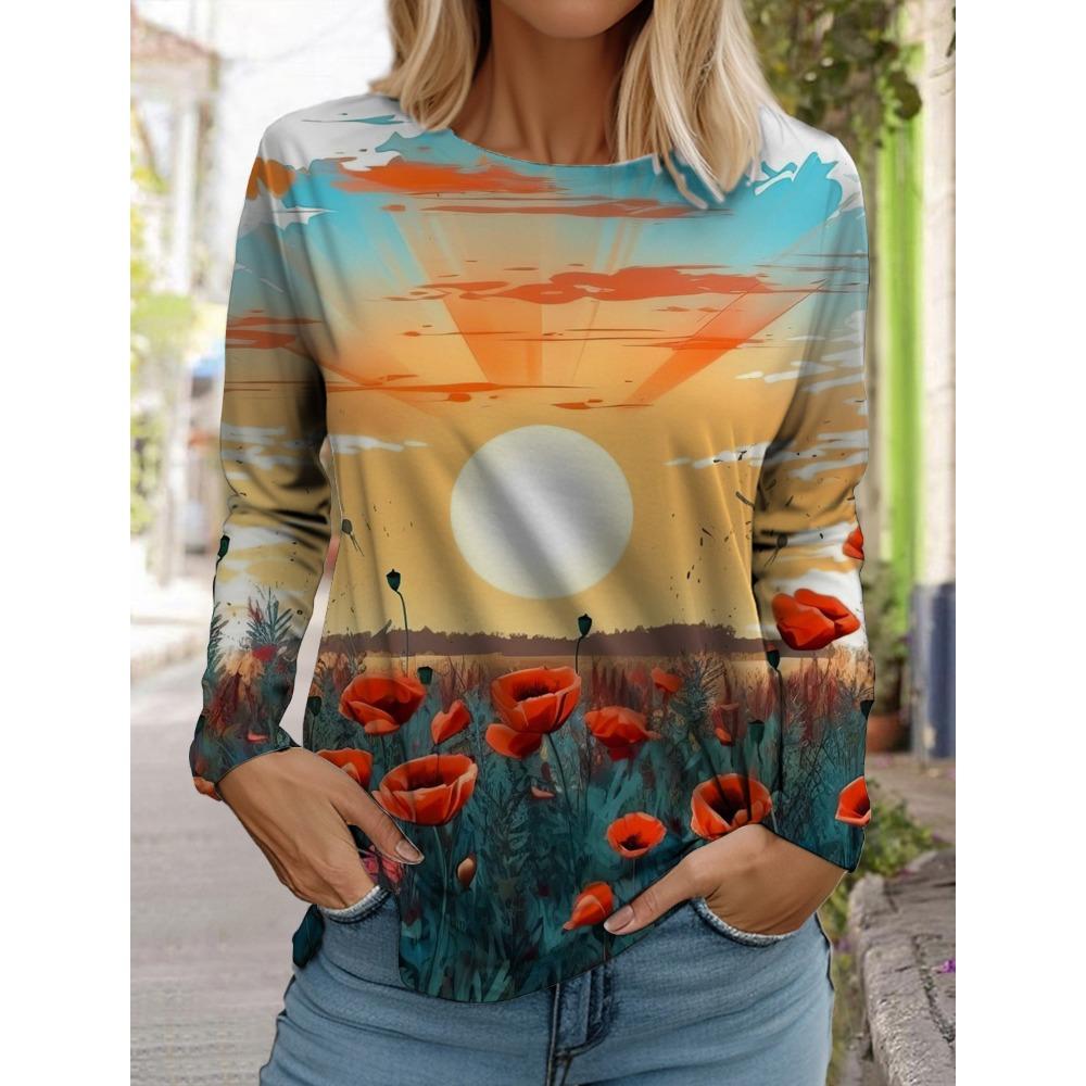

Long sleeved T-shirt, sports shirt, printed women s top T-shirt XL
