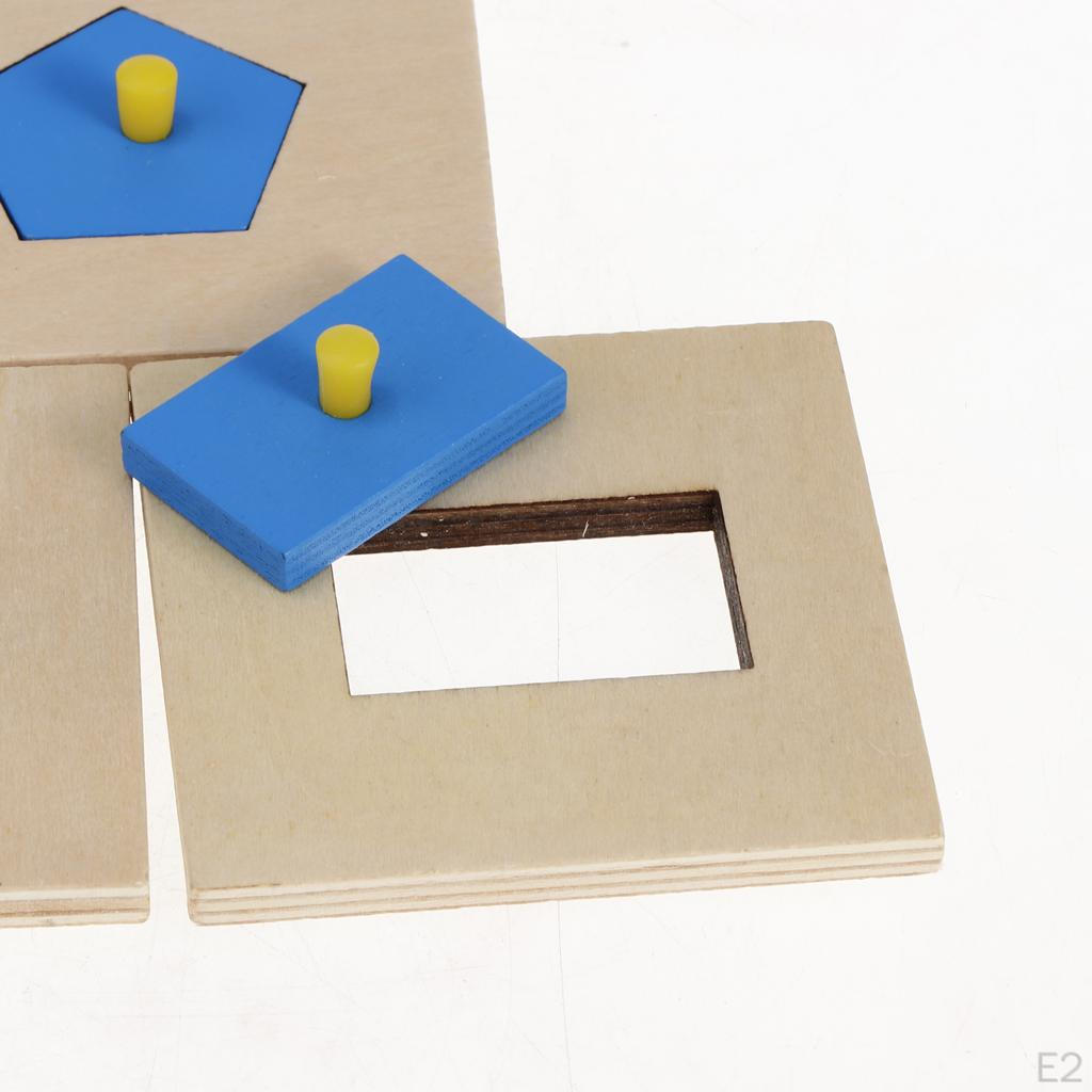 Синяя деревянная геометрическая фигурка в форме колышка-головоломки для малышей — фото 2