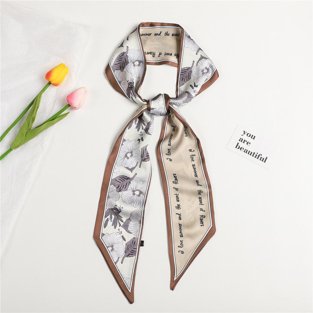 Silk Scarf, Long Strip, High-Feeling Headscarf, Headband, Hair Tie, Bag, Gift Streamer, Multi-Purpose Decorative Scarf, Belt, Silk Scarf.