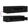 Bed Frame with Storage and Shelf Black Oak 80 x 200 cm