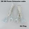 3-5M transparent AC Power supply Extension Cord EU LED Holiday String night Light extend Standard Cable Christmas Curtain wire