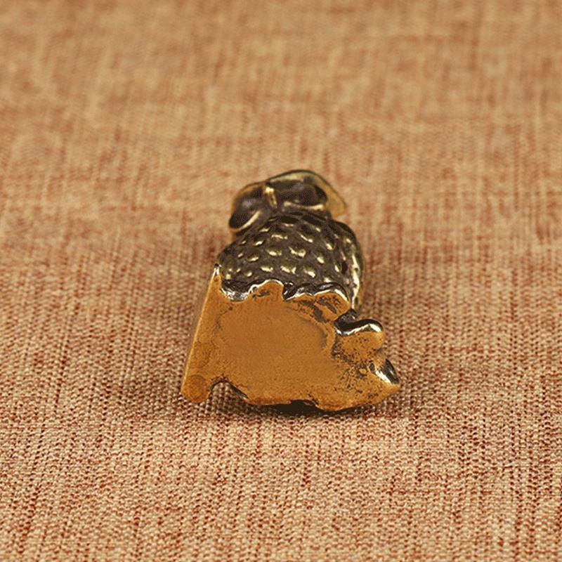 Cultural And Creative Wealth Attracting Owl Brass Ornament, Standing High-End Handicraft Desktop Decoration