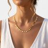 Waterproof Stainless Steel Necklace Gold Layered Geometric Choker Hypoallergenic Women's Fashion Jewelry