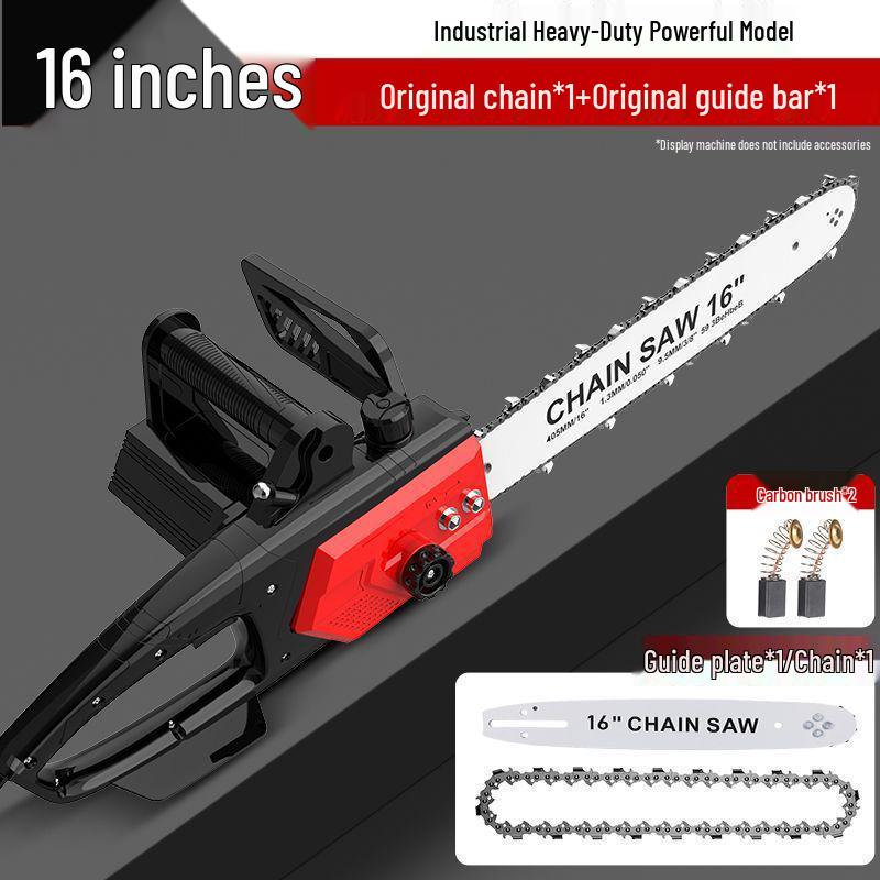 16-Inch Corded Electric Chainsaw: Handheld, Large Capacity for Household and Outdoor Use