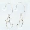 Platinum PT950 Diamond Dangle Double Heart Hook Earrings [Haute Pureté Platine] 0.012ct p-srum-di