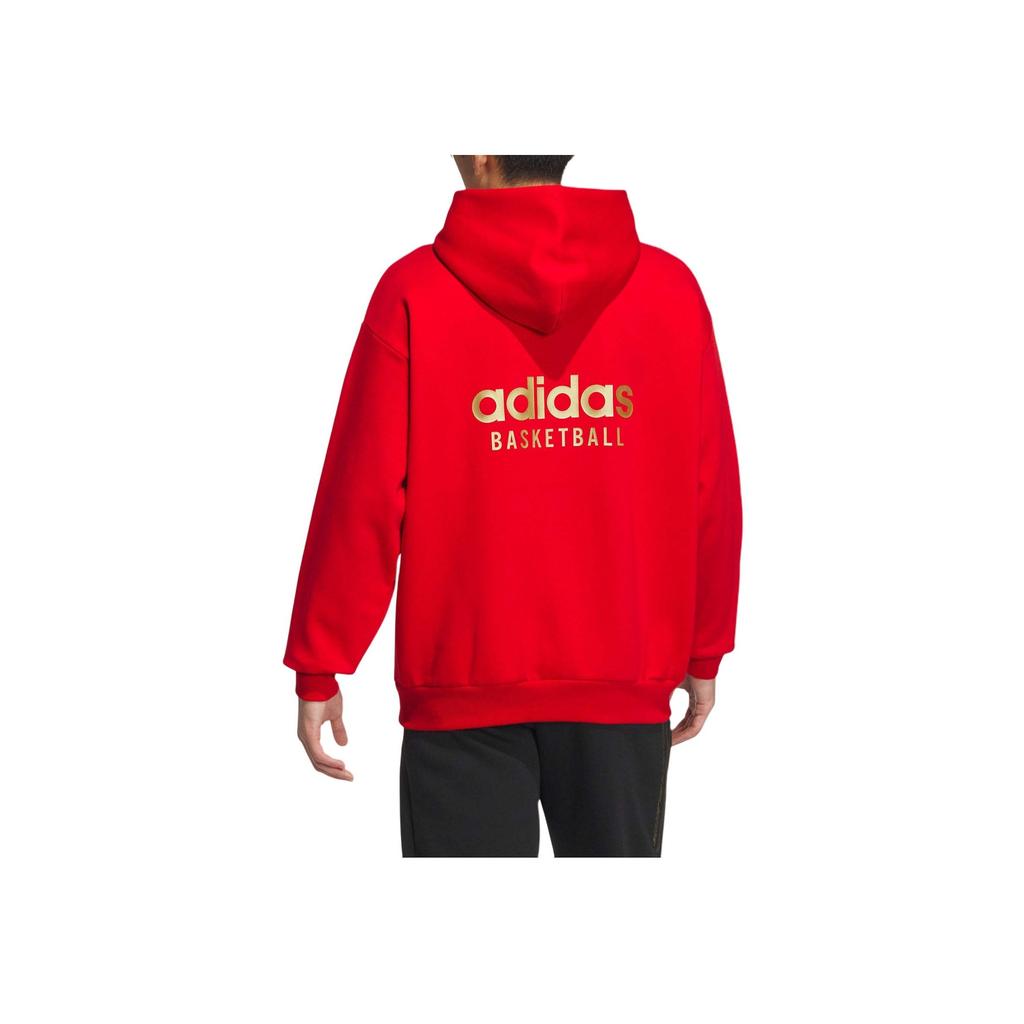 Adidas Originals FW23 Dragon Year CNY Series Hoodie With Dragon Print Logo Unisex Tops Red JE3500
