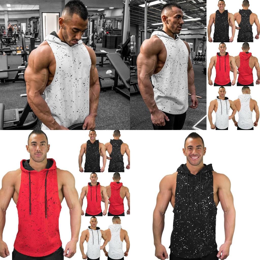 Premium Quality Men Gym Clothing Bodybuilding Stringer Hoodie Tank Top Muscle Shirt Tee