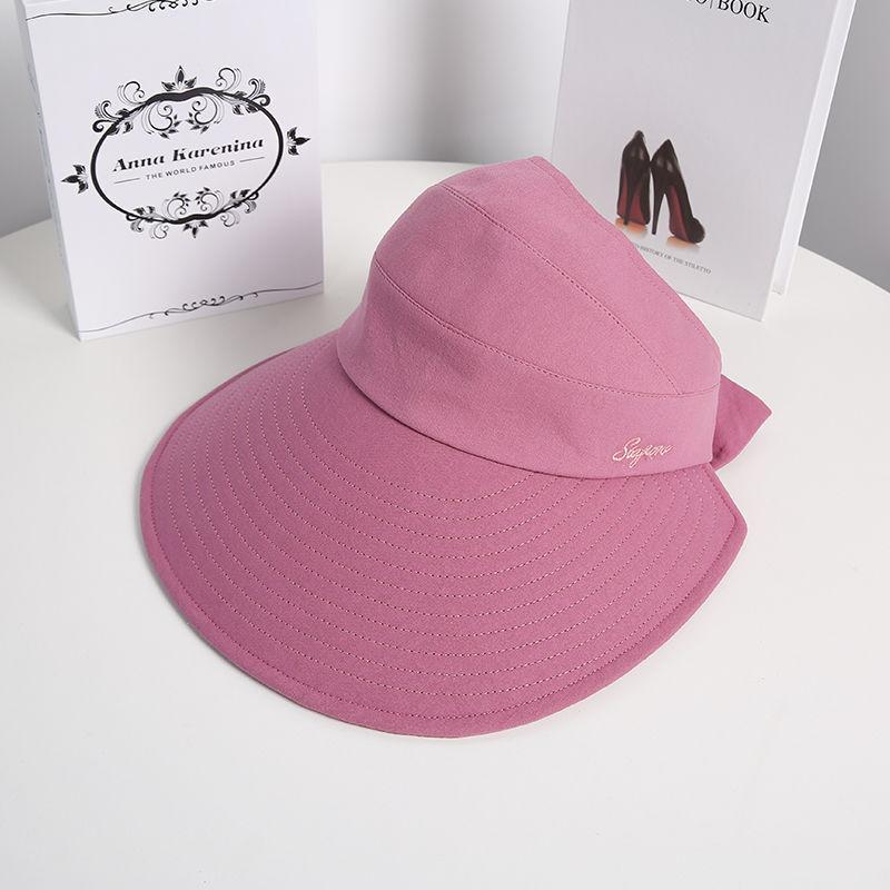 Hat Ladies Summer Big Eaves Empty Top Sun Hat Anti-UV Face Cover Outdoor Cycling Non-turning Sun Hat
