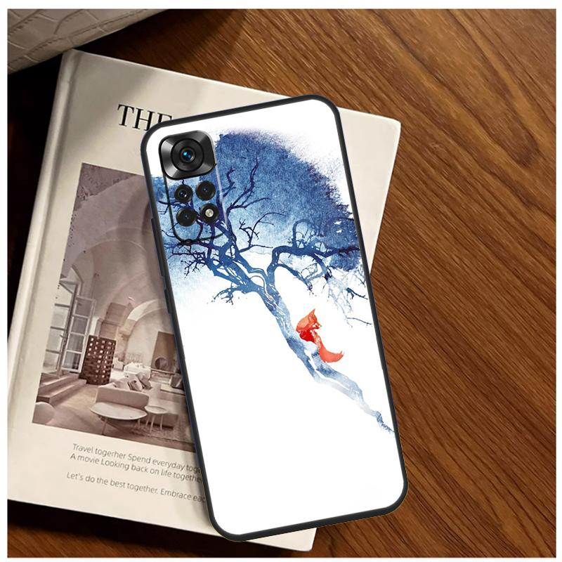 Watercolor Painting The Fox Case For Xiaomi Redmi Note 11 10 9 12 13 14 15 Pro Plus Cover For Redmi 15 C 10C 13C 12C 14C