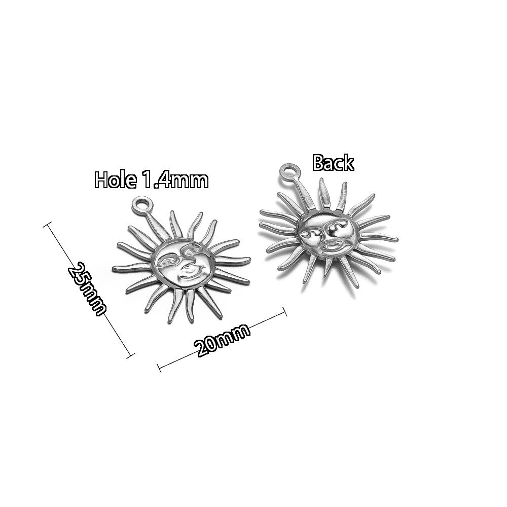 

5Pcs Stainles Steel Face Sun Flower Gold Charms for DIY Hiphop Necklace Pendants Supplies Jewelry Findings Women Earrings Making