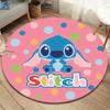 1 Stück Disney Lilo und Stitch Muster Runder Teppich, Schlafzimmer Wohnzimmer Bodenmatte, Spielzimmer Schlafzimmer Wohnzimmer Innen Dekor Teppich, Ästhetischer R
