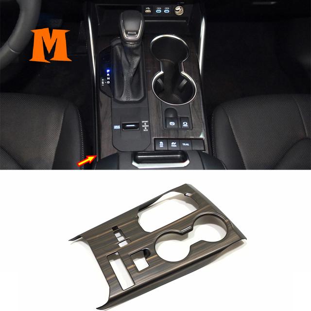 Holzmaserung 2022 Innenausstattung für Toyota Highlander Auto Gangschaltung Panel Wasserbecherhalter Dekor Aufkleber Abdeckung