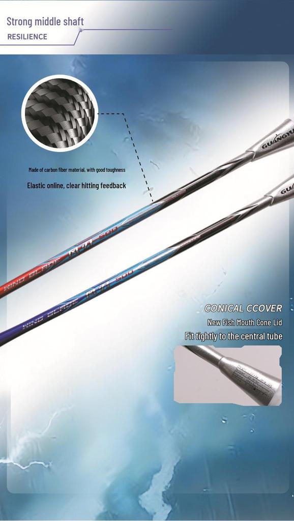Wind Blade 500 Carbon Fiber Badminton Racket, Speed Offensive 5U, Unisex Professional.
