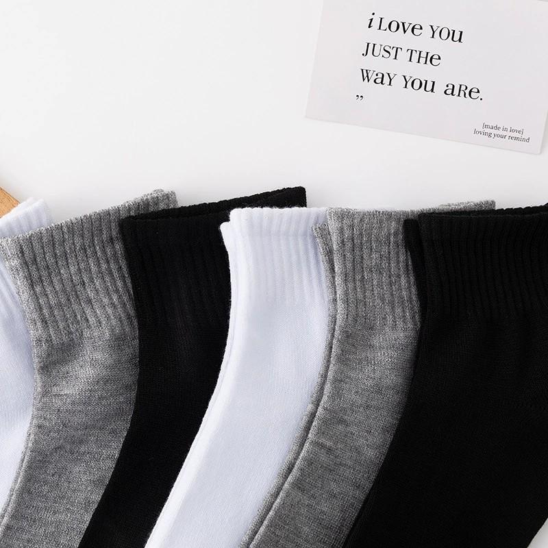 6/12/30 Pairs Men Mid Socks Business Sports Sweat Absorption Breathability Spring Summer Solid Color Soft No Pilling Casual Sock