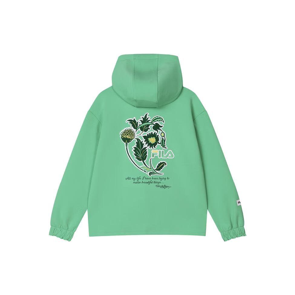 Fila X V&A Heritage Collection Printed Letter Hoodie Women Hoodies Fruit-Milk-Green F11W418203F-LG