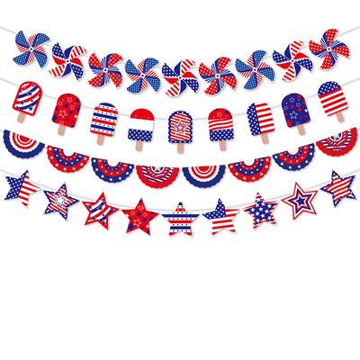 Independence Day Party Decorations Banner, Holiday Venue Wall Decoration Supplies Pull Tabs