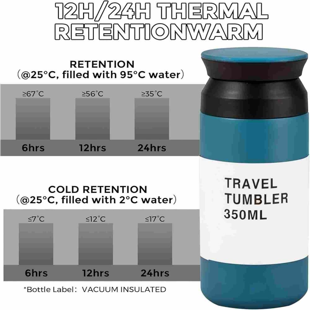 500ml Insulated Cup Stainless Steel Simple Portable Flat Lid Insulated Bottle Leakproof Insulated Water Cup For Women Men