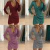 Elegantes Damen Pailletten Weihnachts Bodycon Kleid für Abendpartys und Veranstaltungen