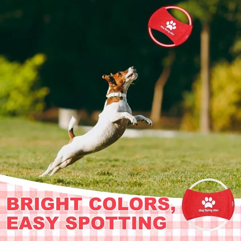 LED Illuminated Dog Activity Circle Charging Pet Toy Bite Proof Material Interactive Play Tool for Backyard Night Game