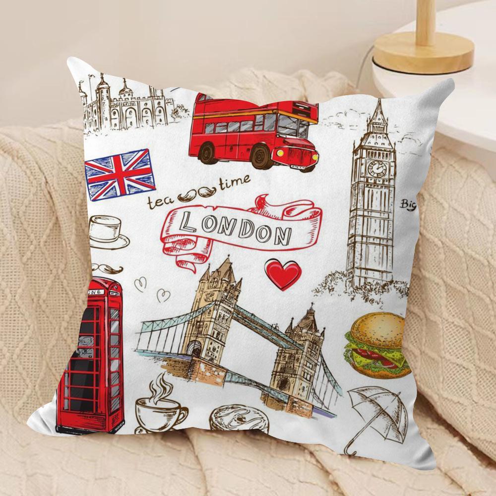 

LOVE England Printed Cushion Cover Soft Plush Fabric DoubleSided Printed Sofa Cushion Cover for All Seasons Home Decor Gift 30x30cm