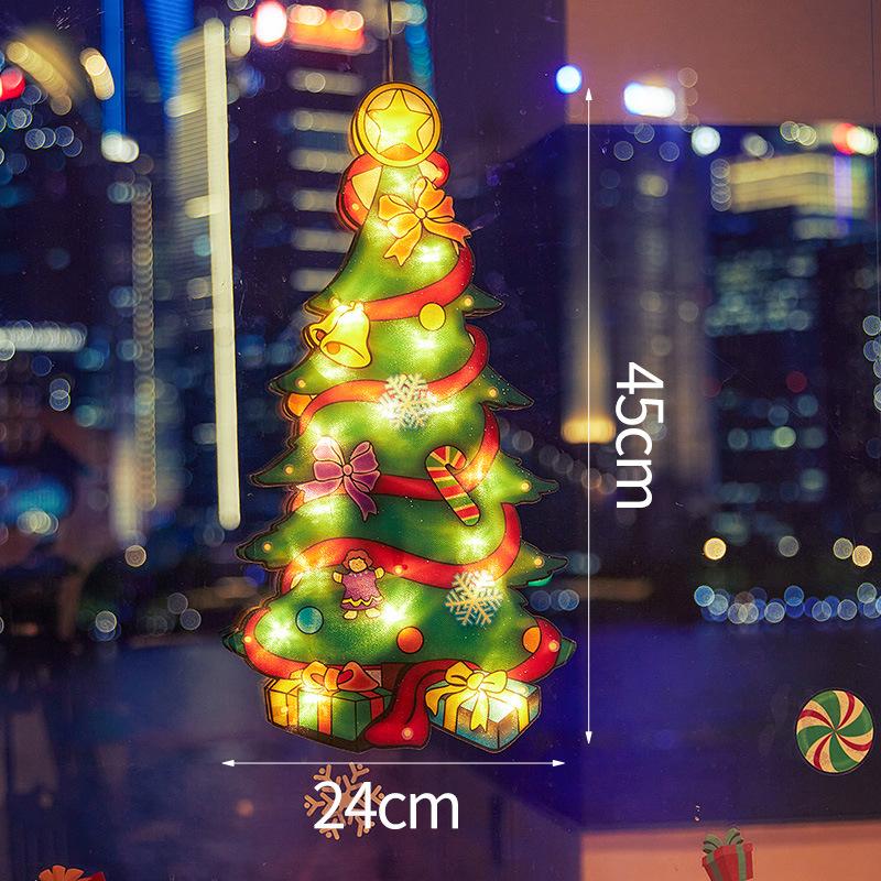 Christmas Decorations Scene Layout Festive Atmosphere Decoration Creative Window Stickers Glass Door Window Luminous Pendants