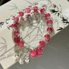 Charming Pink Crystal Floral Bracelet - Court Style Dream Gift for Girlfriend
