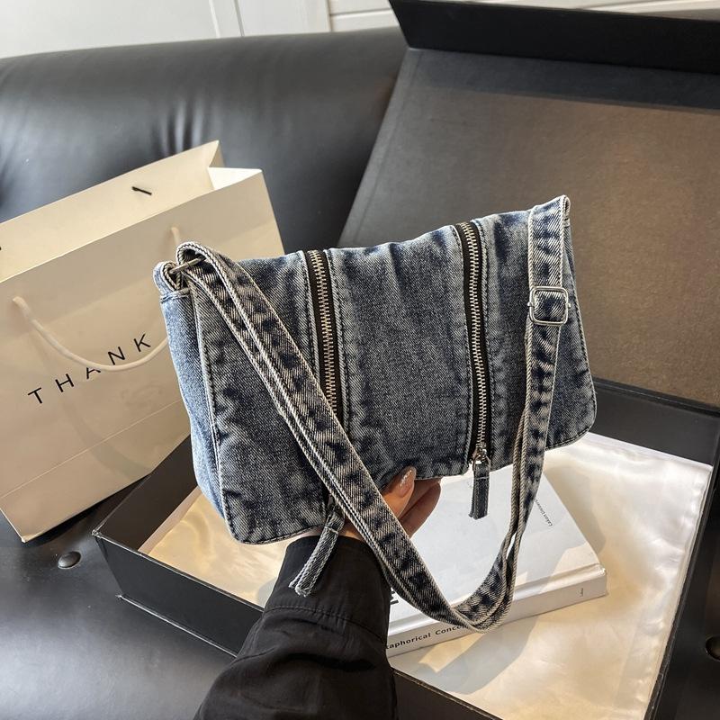 Women's bag denim bag 2025 new urban simple large-capacity shoulder crossbody small square bag