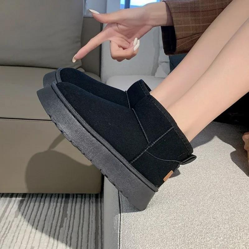 classic paragraph Winter Women non-slip Short Plush Warm Snow Boots Casual Shoes New Suede Fur Ankle Boots Flats Platform