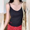 Korean wear letter embroidery texture sling vest women's summer new sweetheart wear thin top