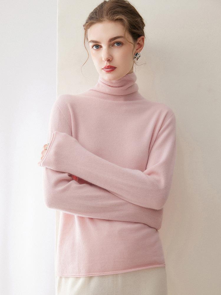 Autumn/Winter 100% Pure Cashmere Women's Soft Knit High Neck Sweater - Not Scratchy