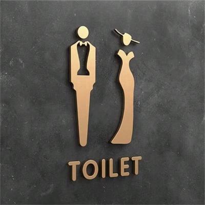Akrylowy Znak Toaletowy Strzałka 3D Elegancka Dekoracja Ścienna na Drzwi Łazienki Nowoczesna Toaleta Domowa Akrylowa Tabliczka Kierunkowa