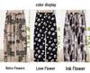 Mom's Summer Floral High-Waist Nine-Point Pants for Middle-Aged and Elderly Women - Elastic, Loose, and Casual Fit.