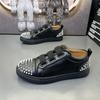 Mode Neuankömmling Herren Luxusmode Nieten Schuhe Original Leder Ballerinas Schuh Schwarz Weiß Atmungsaktive Sneaker Persönlichkeit Schuhe