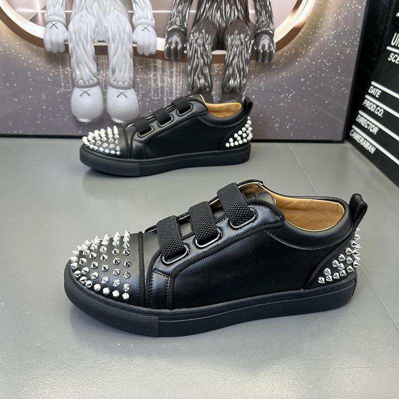 Mode Neuankömmling Herren Luxusmode Nieten Schuhe Original Leder Ballerinas Schuh Schwarz Weiß Atmungsaktive Sneaker Persönlichkeit Schuhe