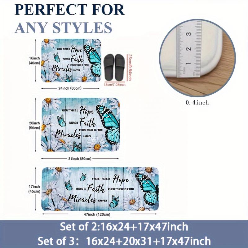 1 st Golvmatta med fjärilsmönster Modern Kökspolyestermatta Halkfri Färgglad Inomhusmatta, För Hem Badrum Sovrum Vardagsrumsinredning