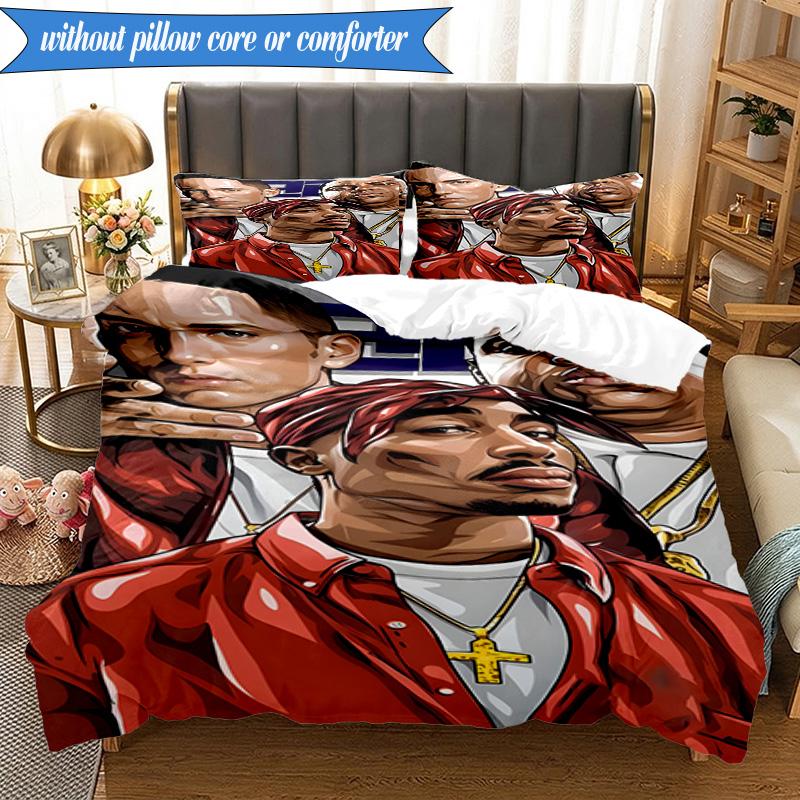 Rap Legend In Blue 3pcs K-pop Music Group Bedding set,Ideal for Bedroom, Dormitory,Including Duvet Cover And 2pcs Pillowcases,Fan Gifts