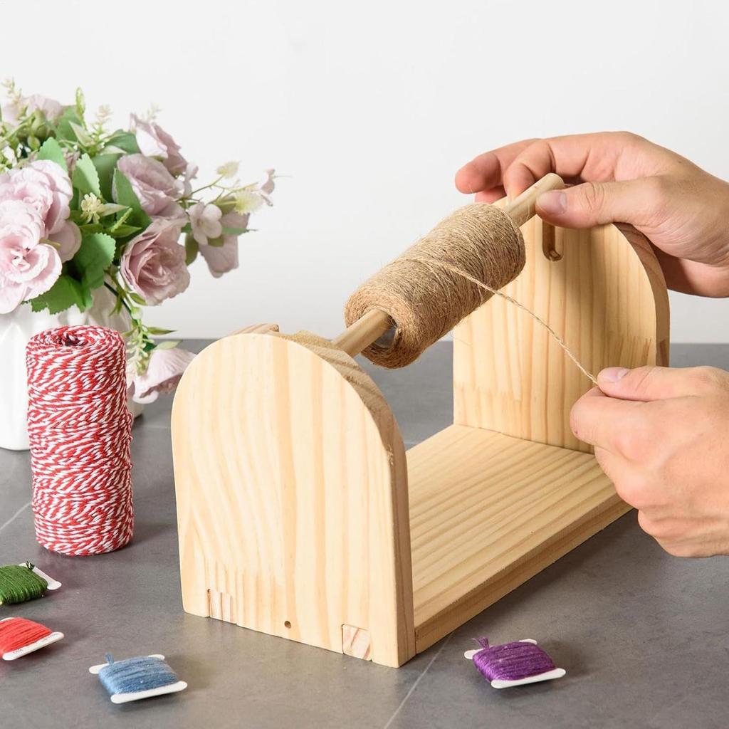 Wooden Yarn Holder Wood Horizontal Ribbon Storage Rack Portable Yarn Ball Crochet Holder For Crochet, Weaving, Sewing