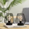 TRIROCKS Table Lamps (Set of 2) - Stylish Battery-Operated Lamps, 21cm Tall, Desk Lamp, Indirect Lighting, Metal Decorative Lamp, Antique Style, Suita