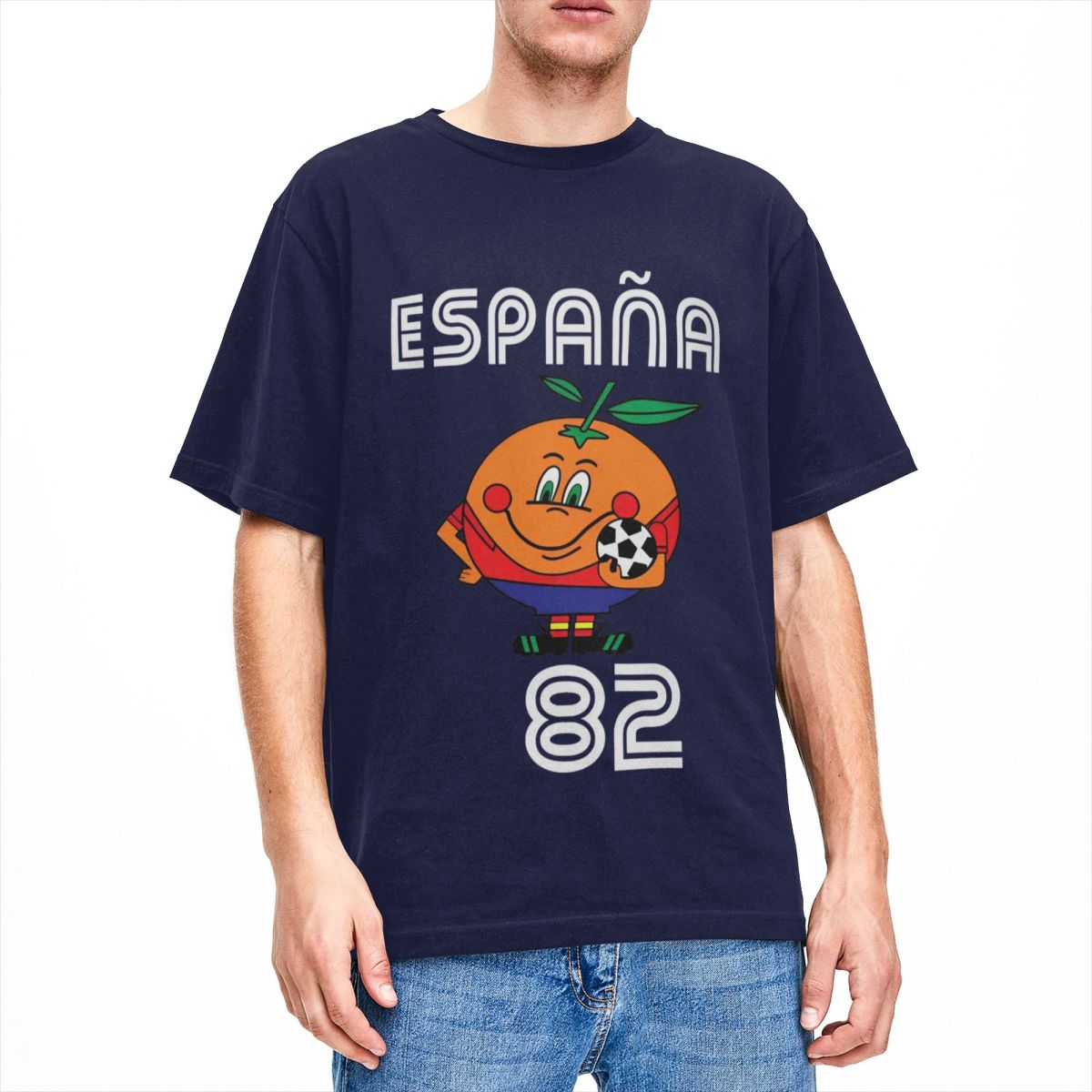 

Men Women T-Shirt Naranjitos 100% Cotton Tee Shirt Espana 82 Spain Mascot 1982 Soccer Football T Shirts Clothing Graphic Printed 3XL