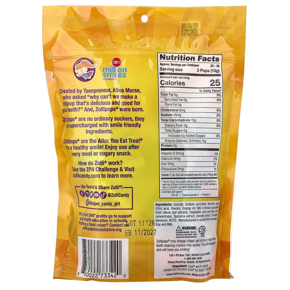 iHerb JollyPops Vitamin C Lollipops, Approx. 33-35 Count, 226g (8oz)