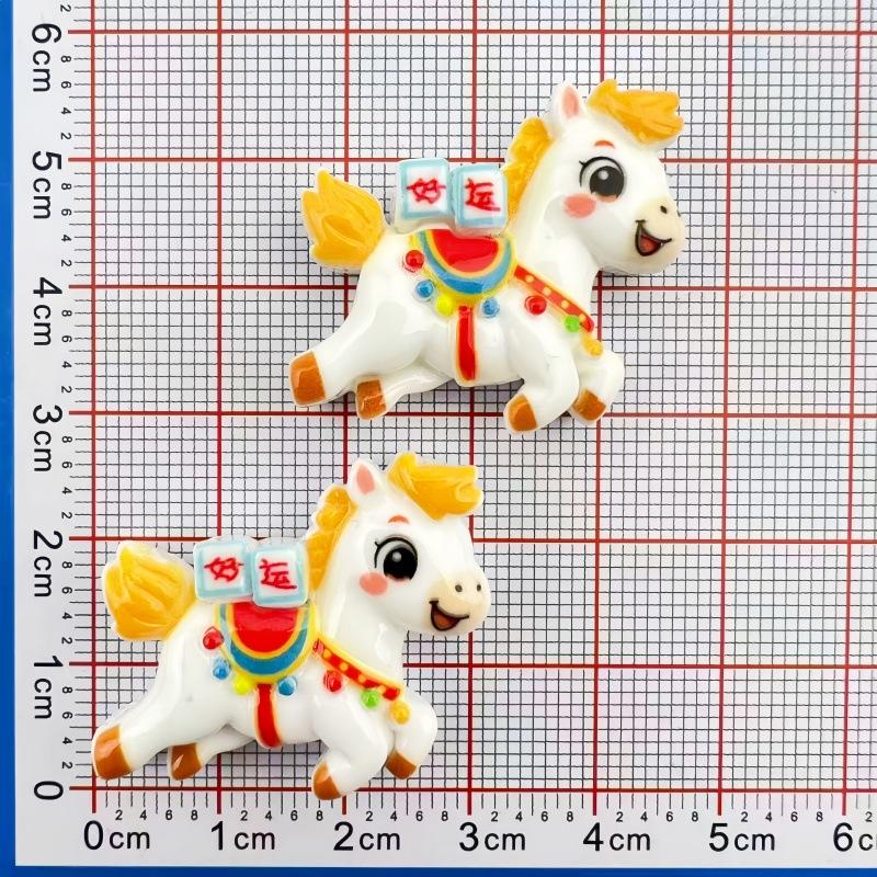 10Pcs Cartoon Diy Resin Accessories Cabochon Flatback Cute Cartoon Pony Embellishments For Diy Jewelry Making Decoration