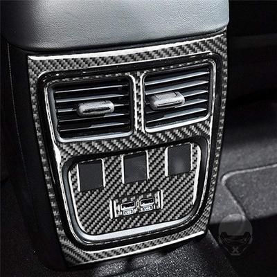 Kohlefaser für Dodge Charger Chrysler 300 2015- Hinterer Klimaanlagen-Luftauslass-Belüftungsgitter Abdeckung Zierleiste Innenzubehör-A87Q