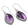 Natural Brazilian Amethyst Gemstone 925 Solid Sterling Silver Earring 1.50" Y4y69