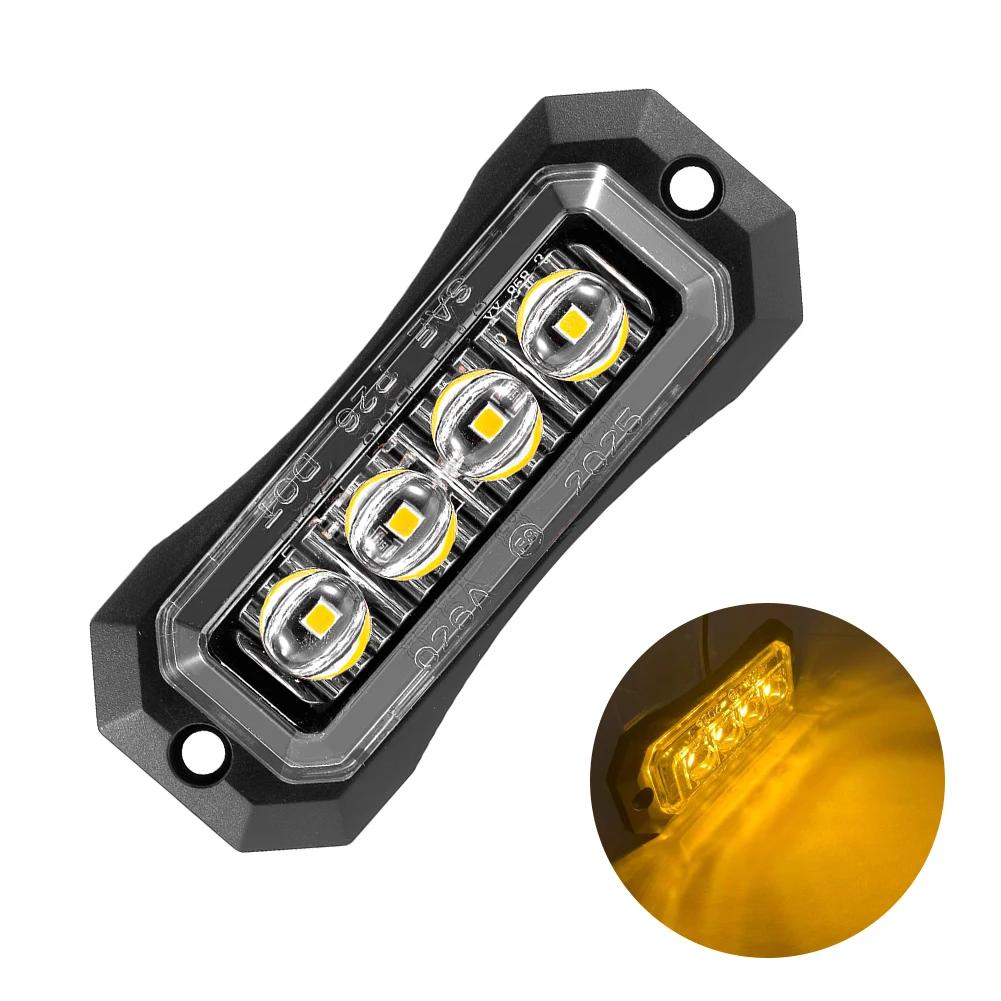 12v/24v Trailer Truck Side Marker Lights 2/4/6 LED Truck Grill Lights Position Lights Sealed Smoked Red LED Lights For Trucks