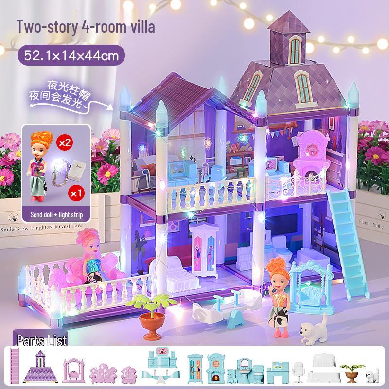 Принцесса Замок Вилла DIY Кукольный домик: Модель собранного игрового домика для девочки