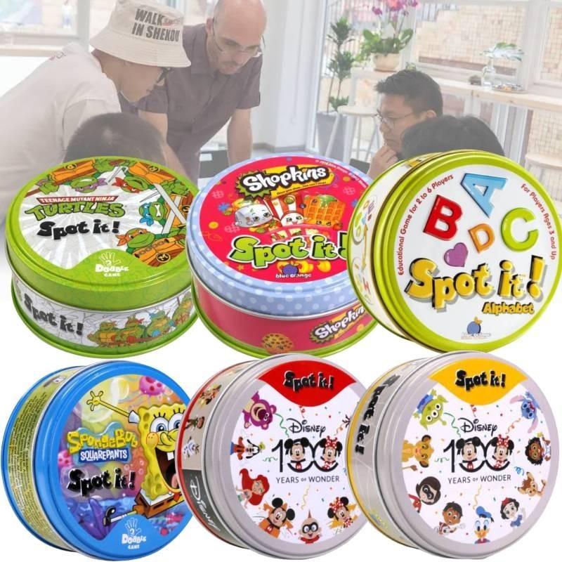 Familienspaß Kartenspiel Bunte Dobble-Karten Partyspiel für Kinder Erwachsene